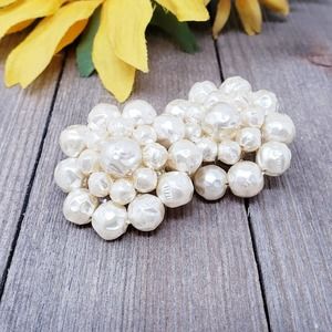 Vintage Faux Pearl Clip Fashion Earrings
